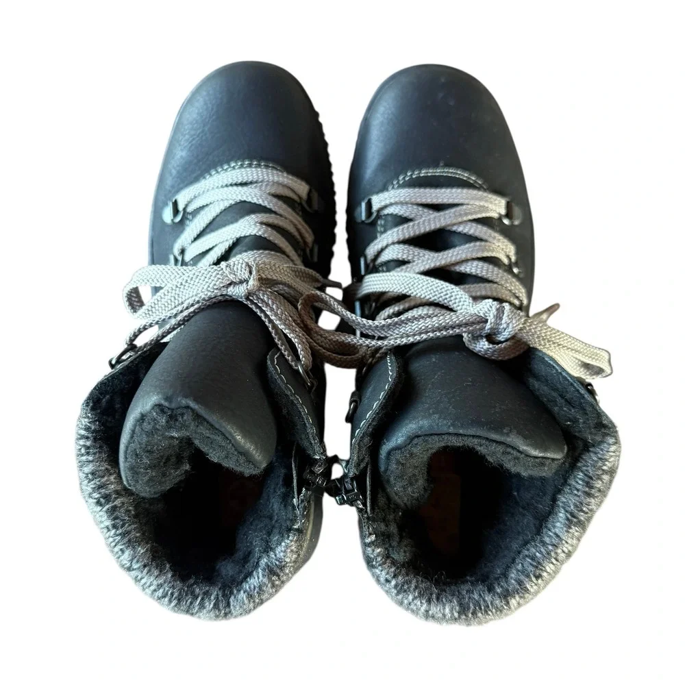 Rieker Waterproof‎ Ankle Boots Gore-Tex Knit Cuff Lace Up Black Women's